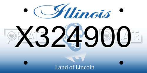 X324900 Illinois License Plate