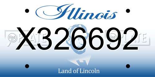 X326692 Illinois License Plate