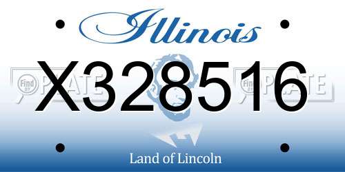 X328516 Illinois License Plate