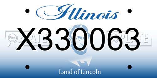 X330063 Illinois License Plate