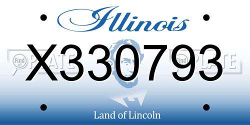 X330793 Illinois License Plate