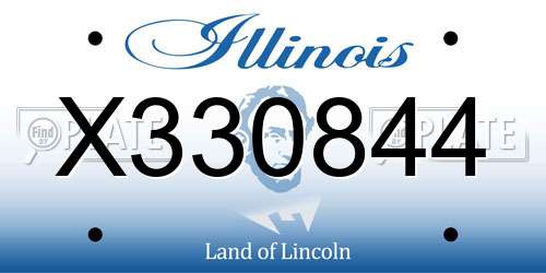X330844 Illinois License Plate