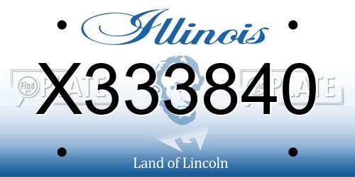 X333840 Illinois License Plate