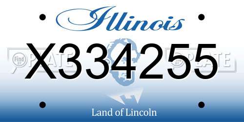 X334255 Illinois License Plate