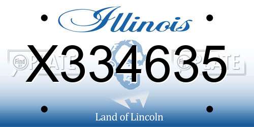 X334635 Illinois License Plate
