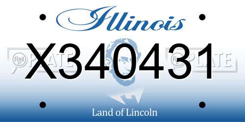 X340431 Illinois License Plate