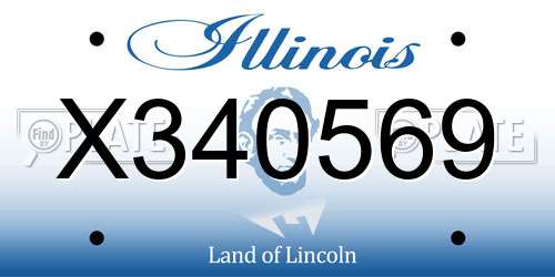X340569 Illinois License Plate