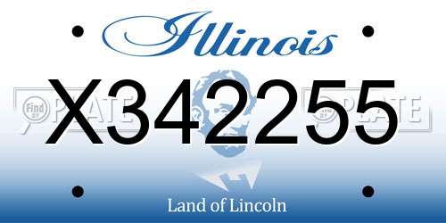 X342255 Illinois License Plate