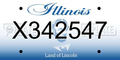 X342547 Illinois License Plate