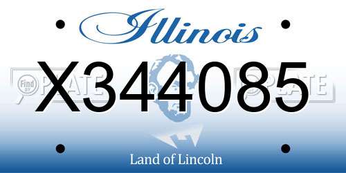 X344085 Illinois License Plate