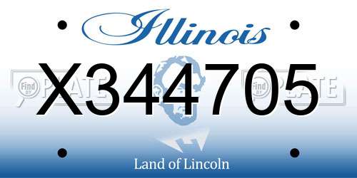 X344705 Illinois License Plate