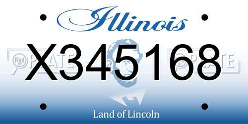 X345168 Illinois License Plate