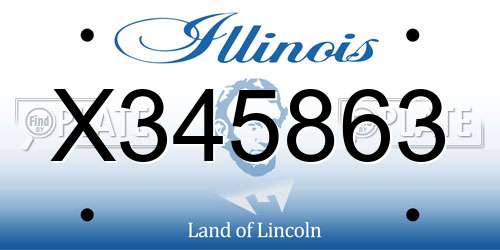 X345863 Illinois License Plate