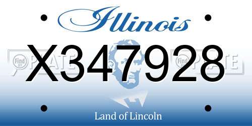 X347928 Illinois License Plate
