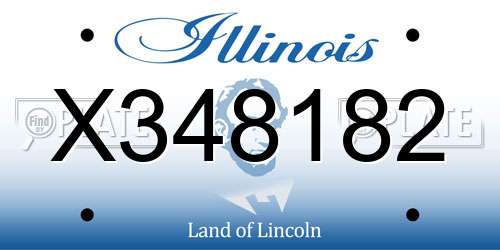 X348182 Illinois License Plate