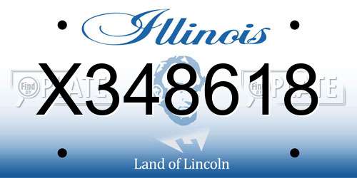 X348618 Illinois License Plate