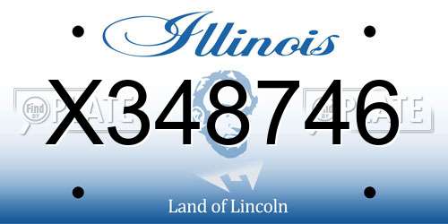 X348746 Illinois License Plate