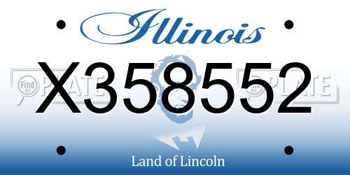 X358552 Illinois License Plate