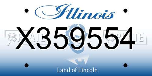 X359554 Illinois License Plate