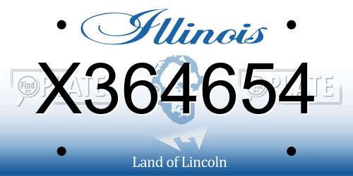 X364654 Illinois License Plate