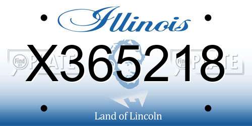 X365218 Illinois License Plate