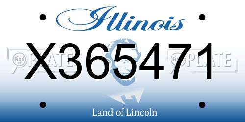 X365471 Illinois License Plate