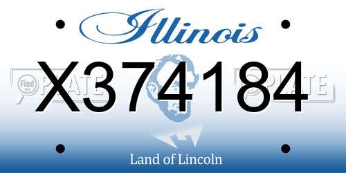 X374184 Illinois License Plate