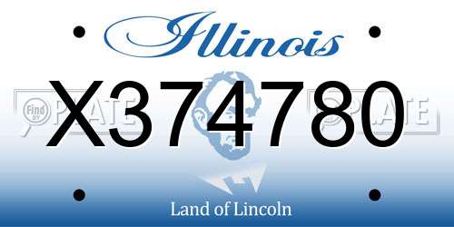 X374780 Illinois License Plate