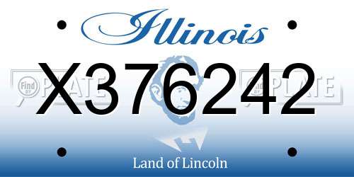 X376242 Illinois License Plate