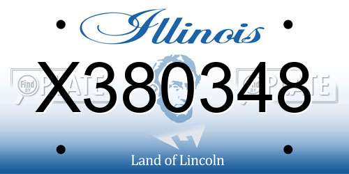 X380348 Illinois License Plate