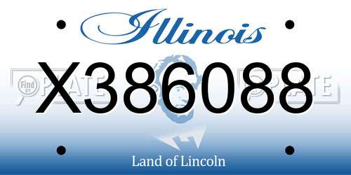 X386088 Illinois License Plate