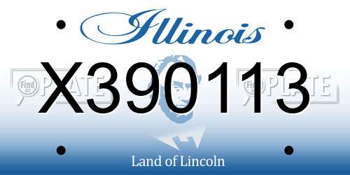 X390113 Illinois License Plate