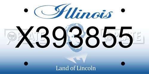 X393855 Illinois License Plate