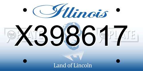 X398617 Illinois License Plate