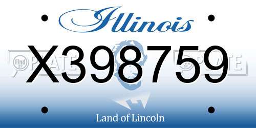 X398759 Illinois License Plate
