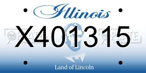 X401315 Illinois License Plate