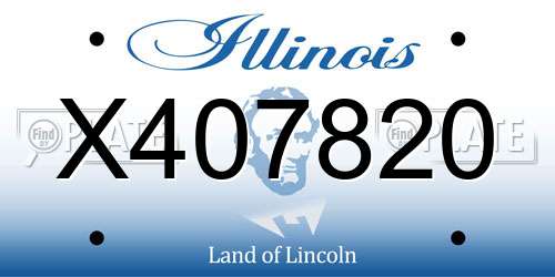 X407820 Illinois License Plate