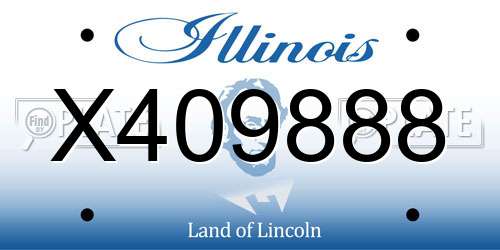 X409888 Illinois License Plate