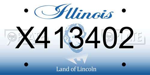 X413402 Illinois License Plate
