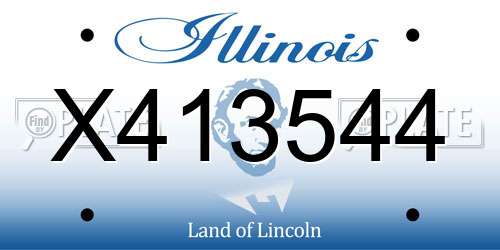 X413544 Illinois License Plate