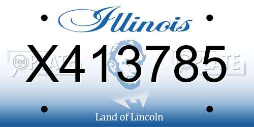 X413785 Illinois License Plate