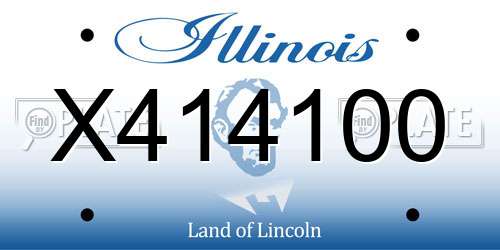 X414100 Illinois License Plate