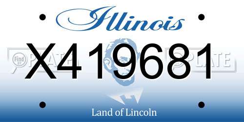 X419681 Illinois License Plate