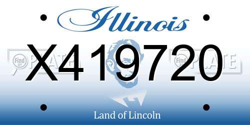 X419720 Illinois License Plate
