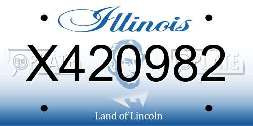 X420982 Illinois License Plate