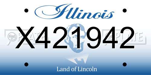 X421942 Illinois License Plate
