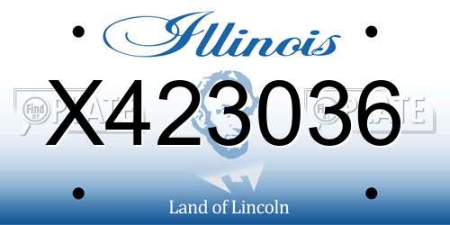 X423036 Illinois License Plate