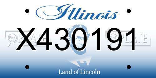 X430191 Illinois License Plate