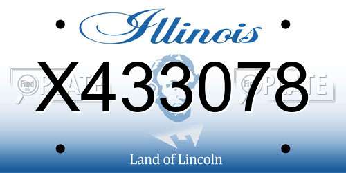 X433078 Illinois License Plate