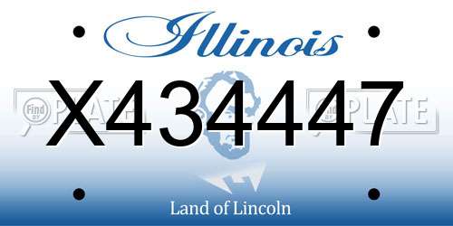 X434447 Illinois License Plate
